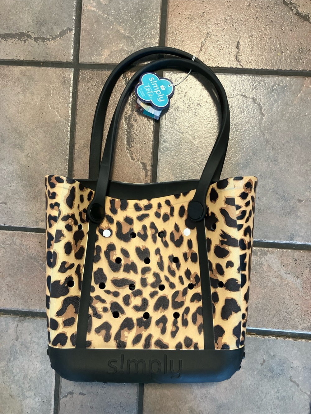 Simply Southern Leopard print “Bogg” type Tote
